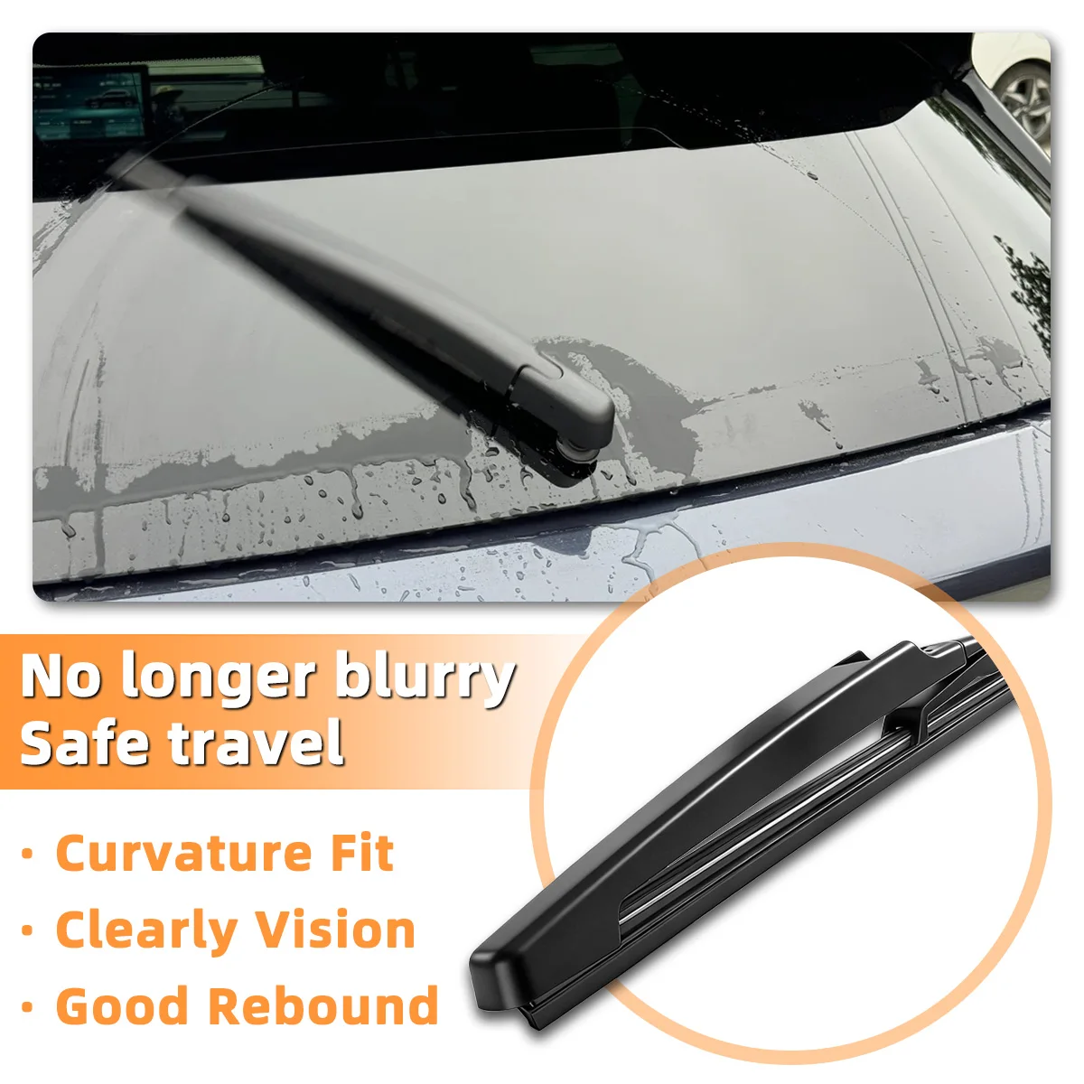 Suitable For Hyundai Accent Hatch HC 2012-2022 Rear Window Wiper Blade Natural Rubber Strip Quiet Cleaning Auto Exterior Parts