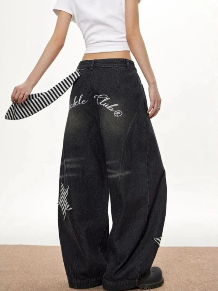 Y2K-pantalones vaqueros rectos Vintage americanos, longitud completa, subcultura desgastada, estilo gótico Punk, cremallera Retro, cintura media, otoño