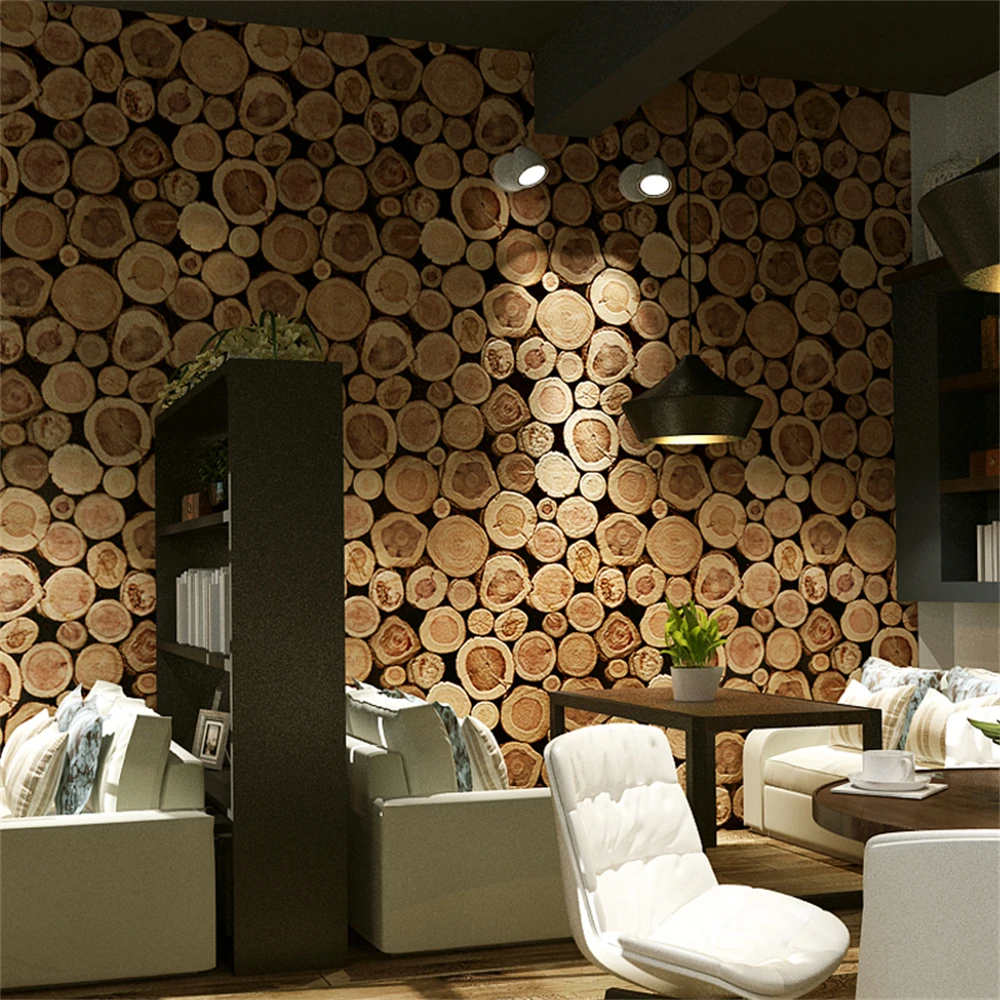 

Simulation bark wallpapers for living room study hallway theme restaurant 3D natural tree wall paper roll decoration maison roll