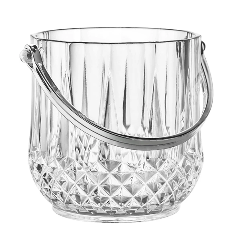 1.2L Arcylic Ice Bucket Wine Champagne Gorgeous Diamond Ice Bucket With Ice Tong Barware