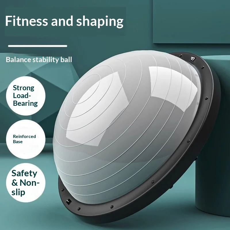 Yoga-Übungsball, dicker Anti-Burst-Stabilitätsball, Pilates-Balance-Halbball-Trainer, Heim-Fitnessstudio, Core-Workout, Bosu-Ball, Balance
