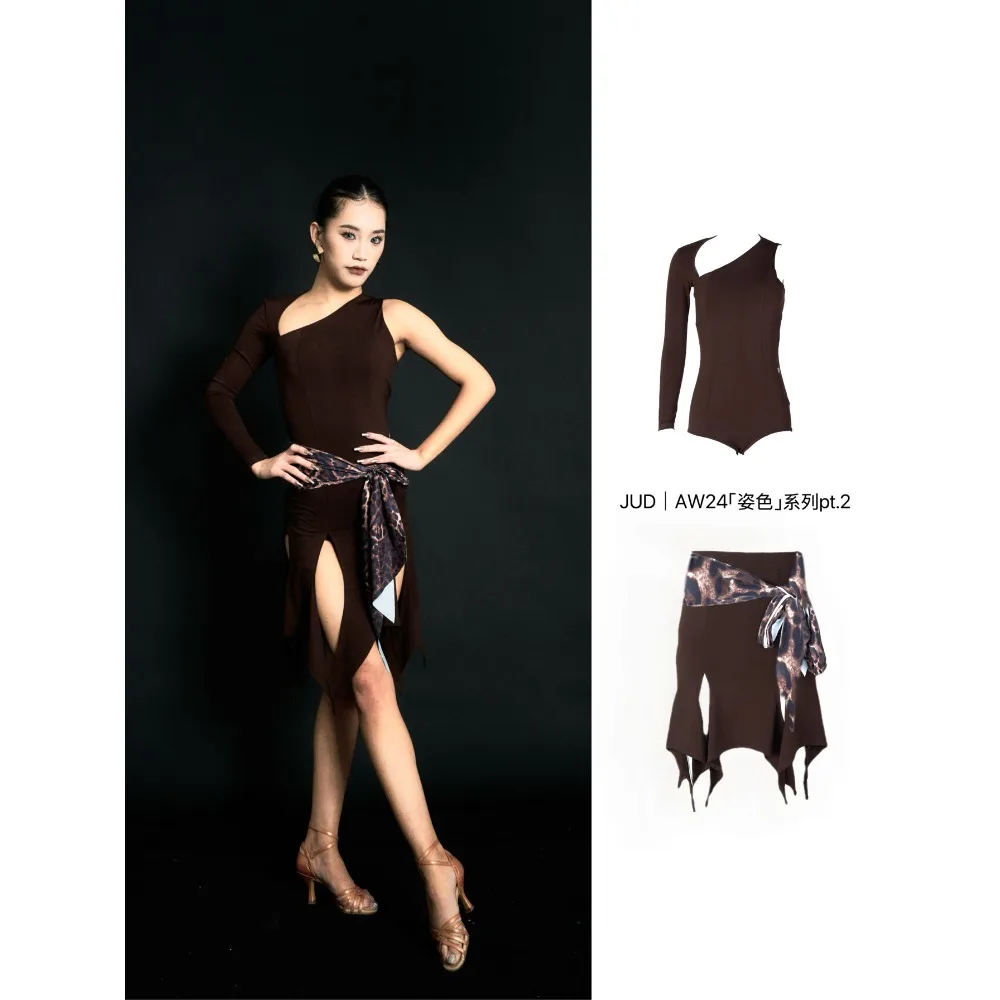 Customized Ballroom Dance Top For Women Strappy Bodysuit Modern Waltz Social Practice Performance Suit Latin Dancewear Shirt