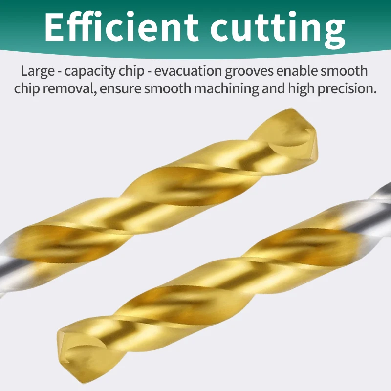 YG-1 D2GP191 HSS -Co8 1.0-13.0 Set Mata Bor Twist Tangkai Lurus Lapisan Titanium Pemrosesan Baja Tahan Karat