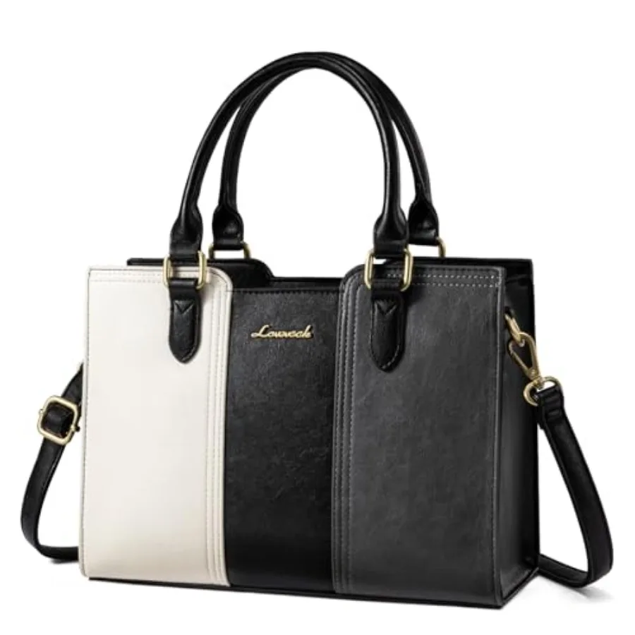 

LOVEVOOK Purse for Women Vtage Leather Shoulder Handbag Small Ladies Satchel Tote Purse Top Handle Crossbody Bag for Work