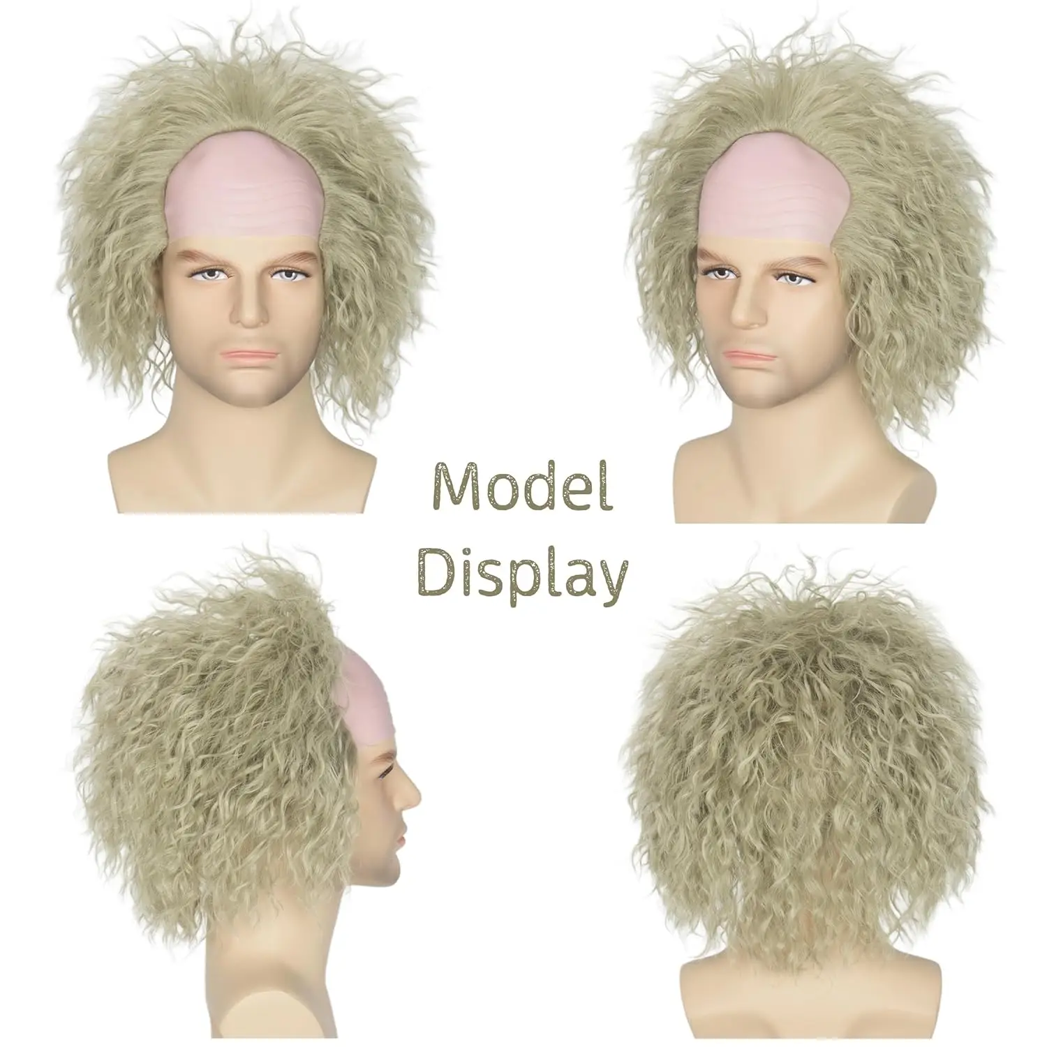 Perruque Verte Courte Désordonné avec Mèches Épiquantes pour Homme, Costume d'Halloween pour Adulte, Jus de Coccinelle, Ultraviolets