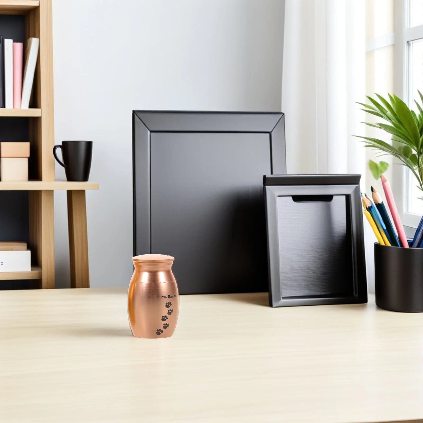 

2Pcs Pet Ashes Keepsake Urns Metal Small Dog Memorial Cremation Box Paw Print Storage for Hair Tooth Remains Pet Urns