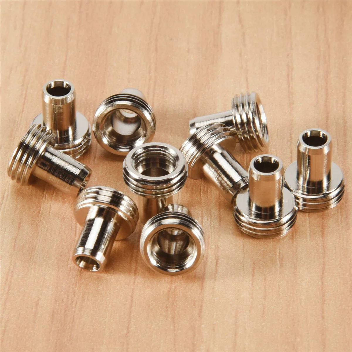 10Pcs Ceramic Tube Sleeves and 10Pcs Metal Head Connector Adapters for Fiber Optic Visual Fault Locator