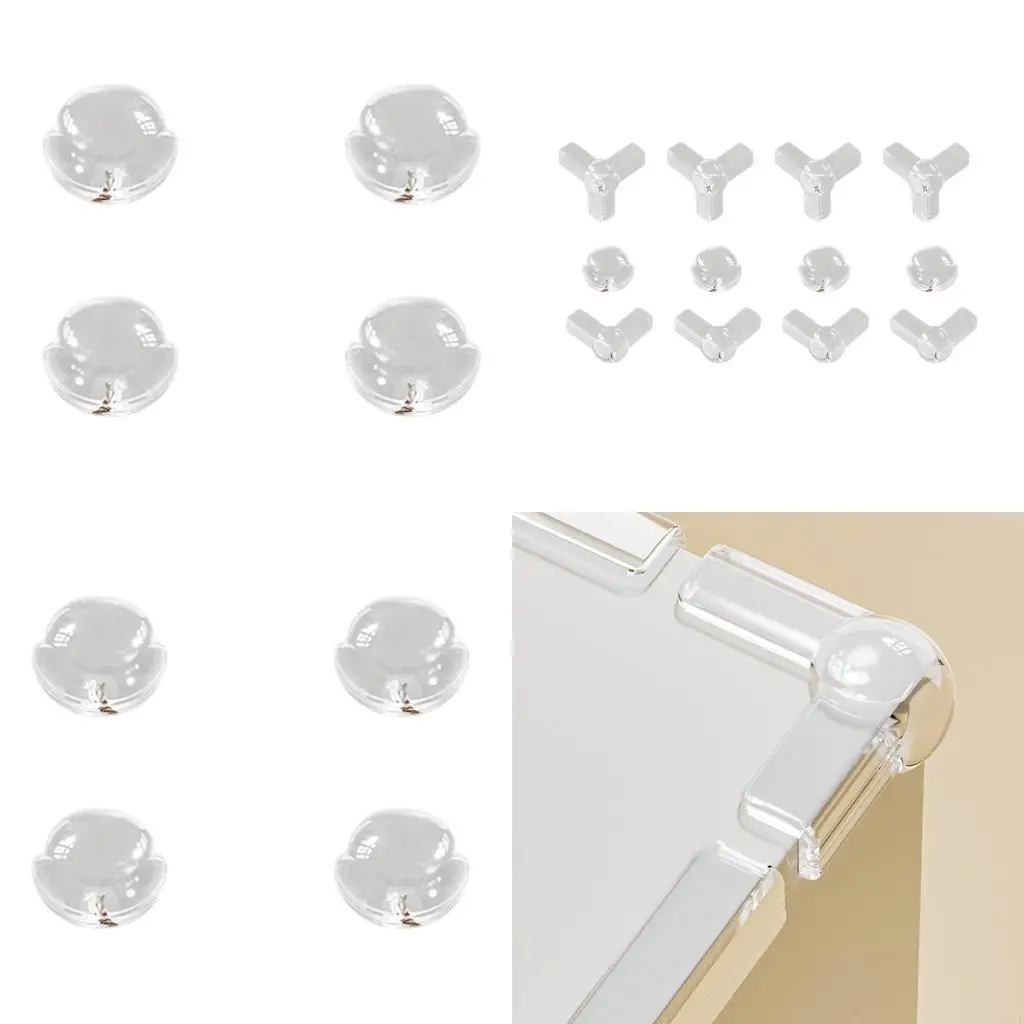 

581F 4pcs Transparent Furniture Edges Protectors Baby Proofing Corner Guard For Table