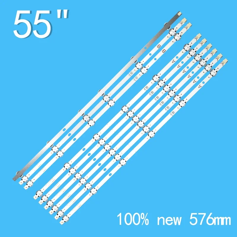 9pcs LED bar for PANASONIC TX-55FX550B TX-55FX550E TX-55FX555B 55HK25T74U SVV550AQ9 SVV550AW9 A B VES550QNYL-2D-N01 N02 03