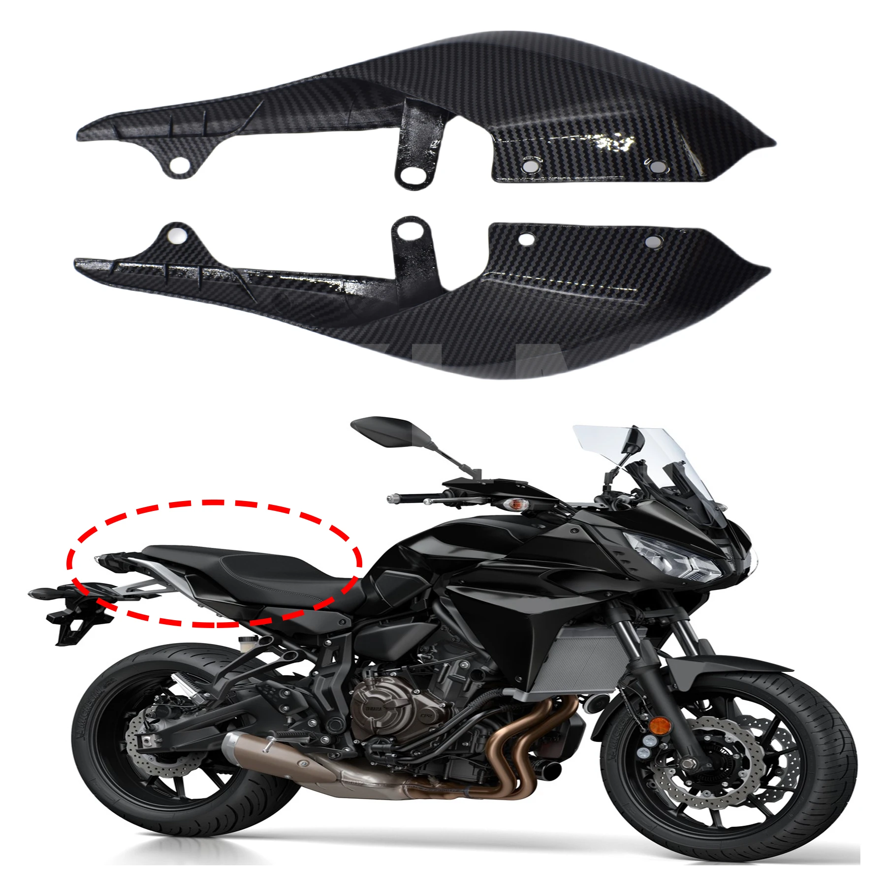 For YAMAHA MT07 MT 07 FZ07 21 22 23 100% Carbon Fiber Motorcycle Modification Tail Cowl Fairing Cover 2021 2022 2023