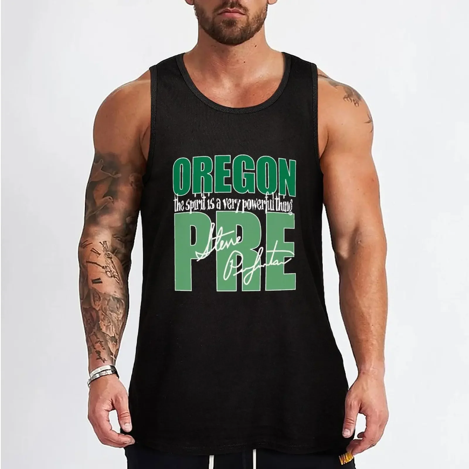 New Steve Prefontaine Spirit with signature Tank Top bodybuilding men Sleeveless top training weight vest summer