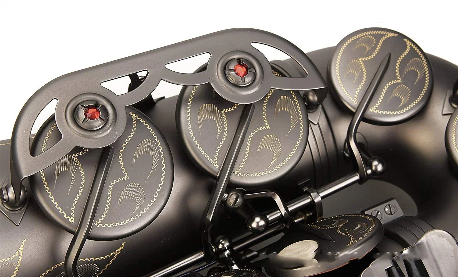 Высококачественный оптовый E-плоский черный никель-матовый альт-саксофон Hooqu с аксессуарами для продажи