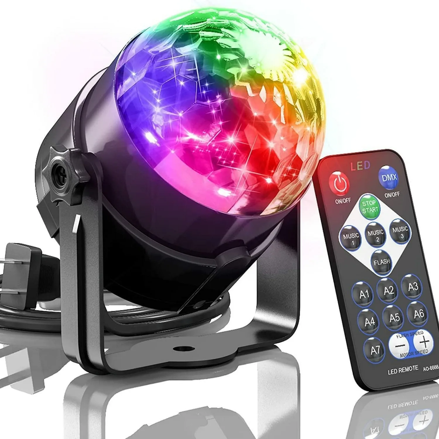 Remote control small magic ball LED mini crystal colorful rotating atmosphere las****** light
