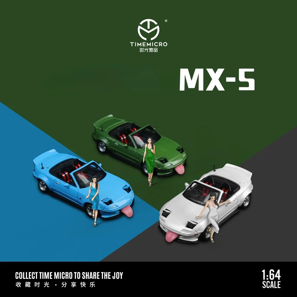 타임 마이크로 1:64 MX5 합금 다이캐스트 모델 자동차, 컬렉션 및 디스플레이 및 선물용 합금 자동차 모델
