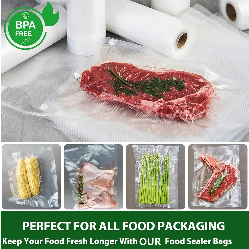 1-16Roll Food Vacuum Storage Packaging Bags 12/15/20/25/28/30cm Kitchen Food Vacuum Sealer Meat Fruit Vegetable Rolls Bag