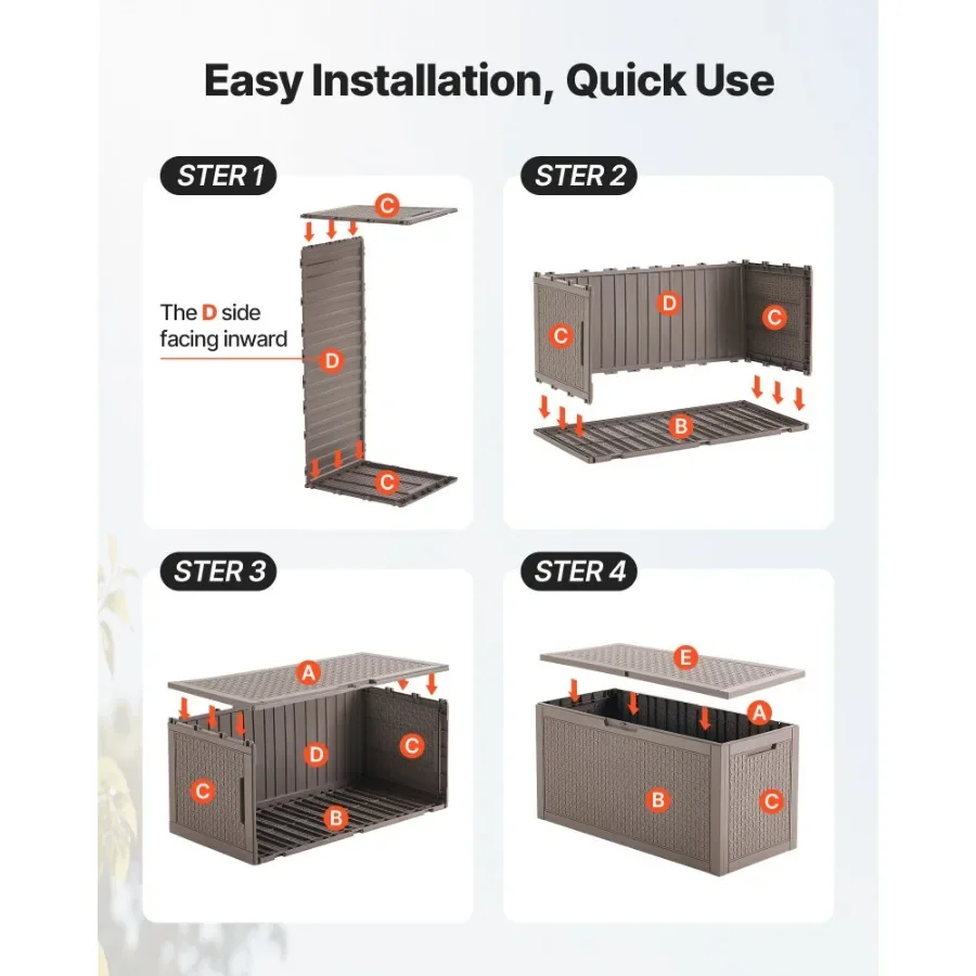 صندوق تخزين خارجي 100 جالون صندوق سطح من الراتنج الفناء الخلفي لعبة خارجية وخزانة تخزين المناشف مقاومة للماء لأثاث الفناء Cus