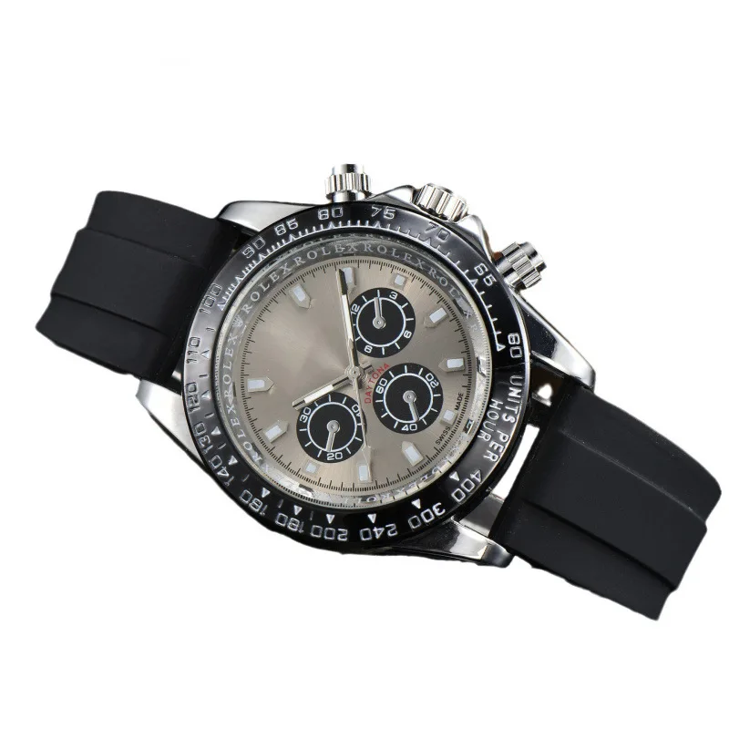 2025 Reloj deportivo de lujo para hombre, correa de goma, calendario, pantalla resistente al agua, movimiento de cuarzo de 100M, estilo informal de negocios