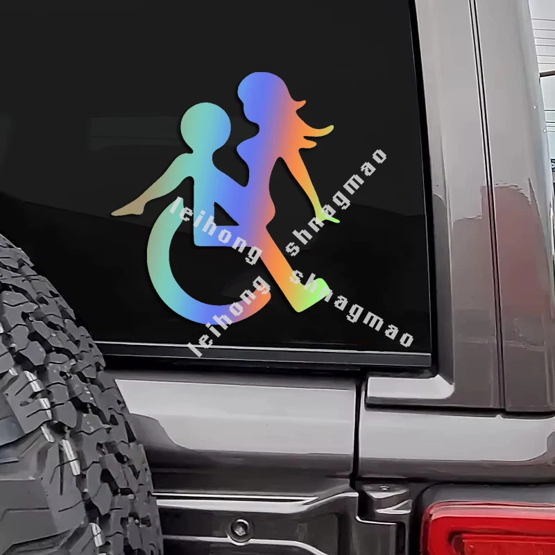 Classic Disabled Person Wheelchair Vinyl Decal Car Bumper Sticker for Vehicle Truck Motorcycle Accessories Waterproof