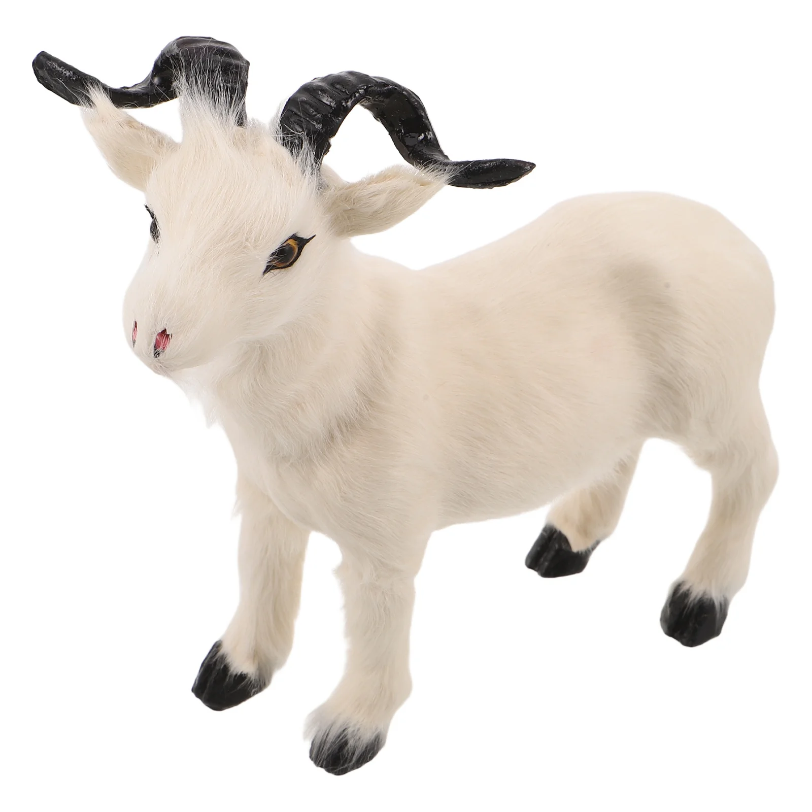 

6.7 Inch Simulated Goat Animal Ornament for Home Decor Farmhouse Garden Display Realistic Miniature Sheep Sculpture Yard