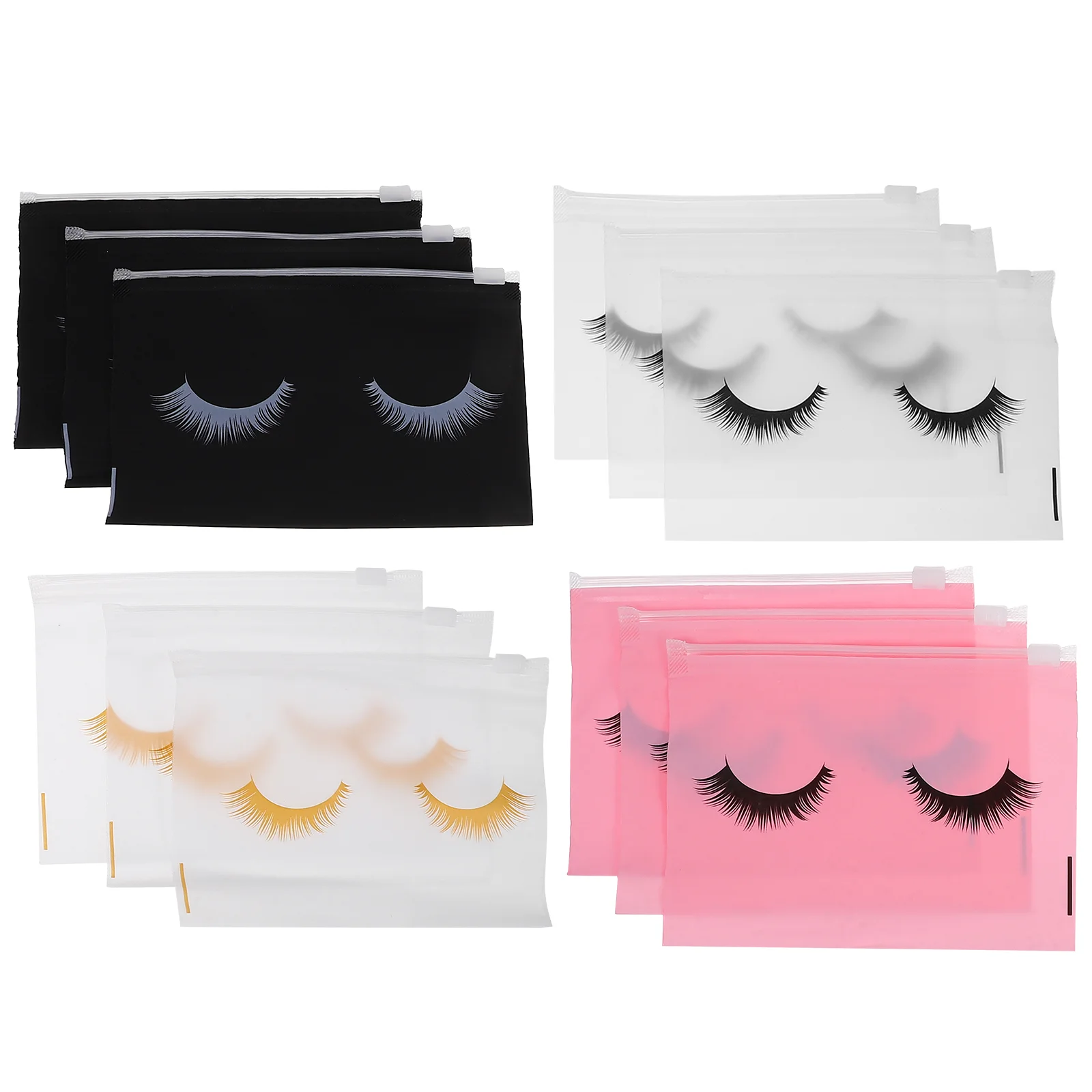 80 Pcs Eyelash Zipper Bag Storage Travel Toiletry for Home Makeup Bags Aftercare Case Clients Toiletries Baggies