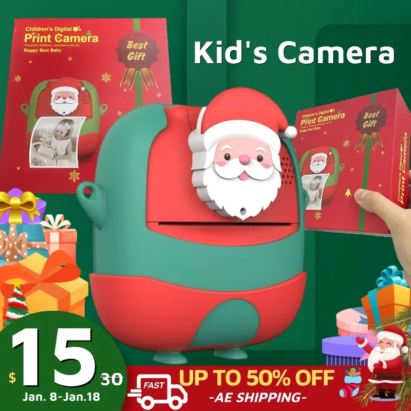 Printable Camera Kids 1080P Video/Photo Camera Mini Pocket Camcorder Children's Toy Christmas/Wish Gift SLR Digital Camera