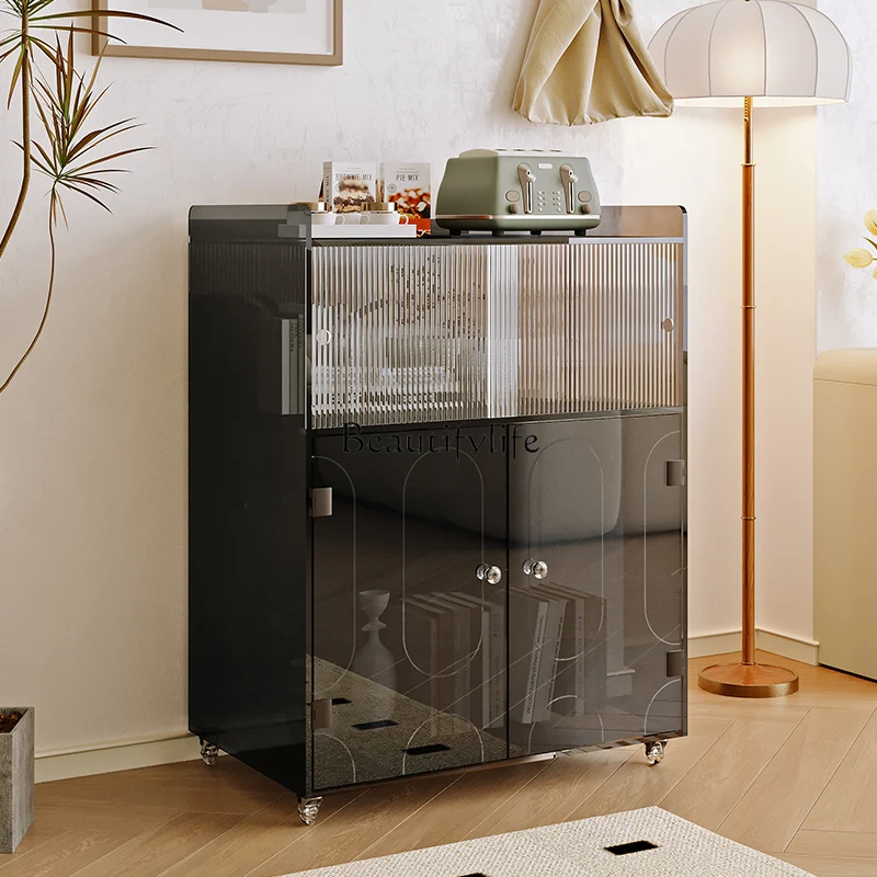 

Acrylic dining side cabinet Italian light luxury storage bookcase
