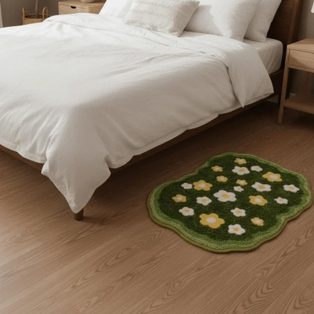 Decorative Absorbent Simulated Moss Bath Mat Non Slip Thickened Moss Rug Soft Cashmere-like Floor Mat Living Room