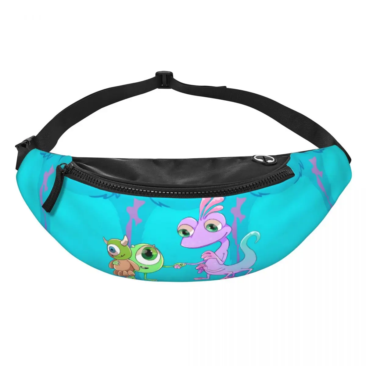 

Custom M-Monsters Anime University Fanny Pack for Women Men Fashion Crossbody Waist Bag Cycling Camping Phone Money Pouch