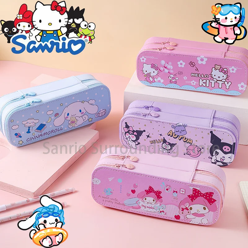 

Sanrio Pencil Cases Cinnamoroll Hello Kitty Kuromi My Melody Kawai Case Korean Stationery Office School Supplies Pencil Cases