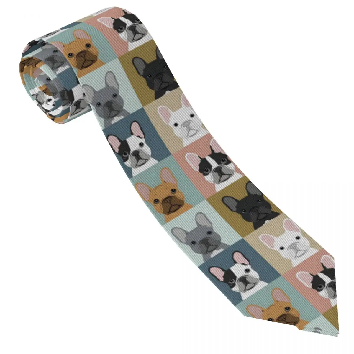 Custom French Bulldog Tie Mens Pet Dog Mens Silk Tie For Father's Day