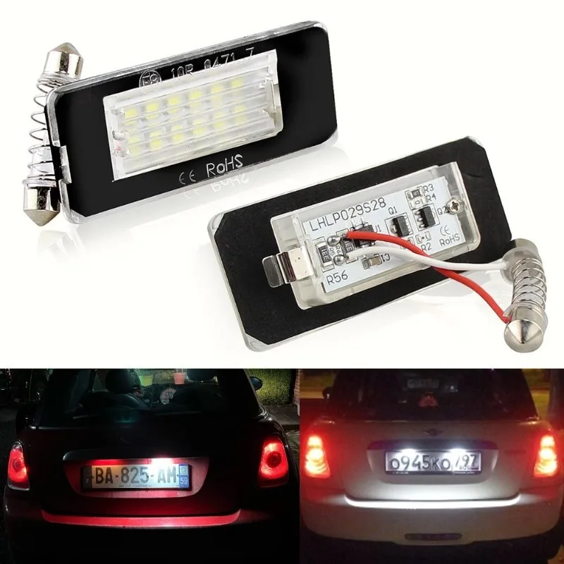 

2Pcs Canbus for Fiat 500 500C Abarth 2007--2012 2013 2014 2015 2016 2017 2018 2019 2020 LED Number License Plate Lights Lamps