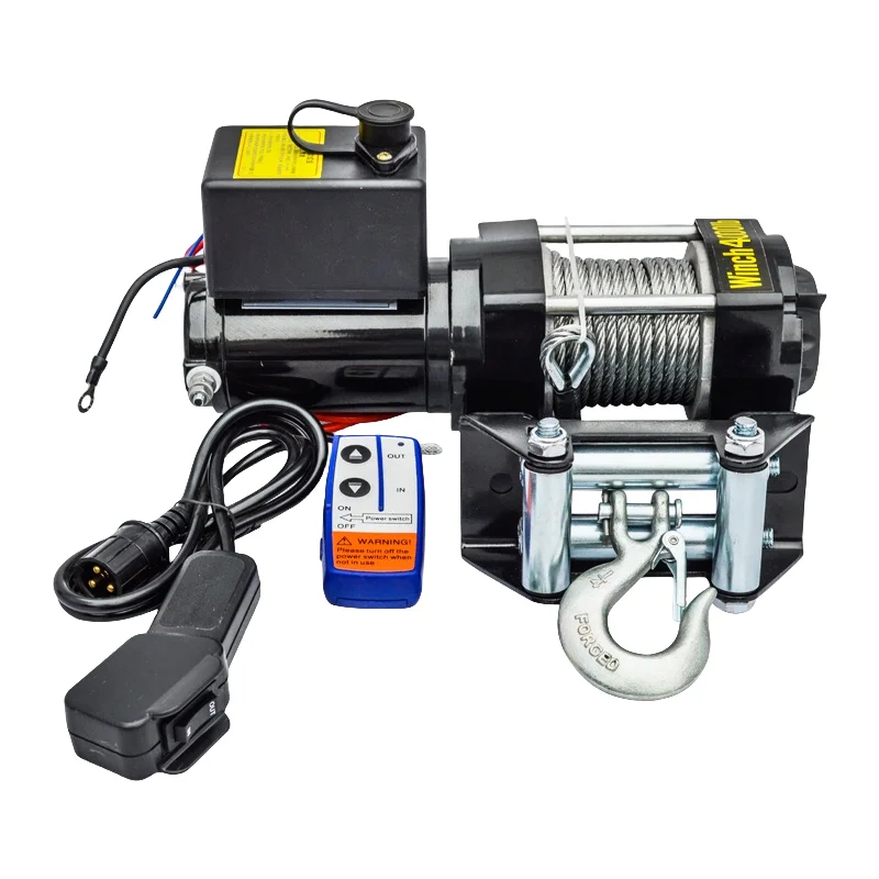 Professional Sell Motor Recovery Wireless Remote Control Industry Electric Power Winch 24 Volt Roller