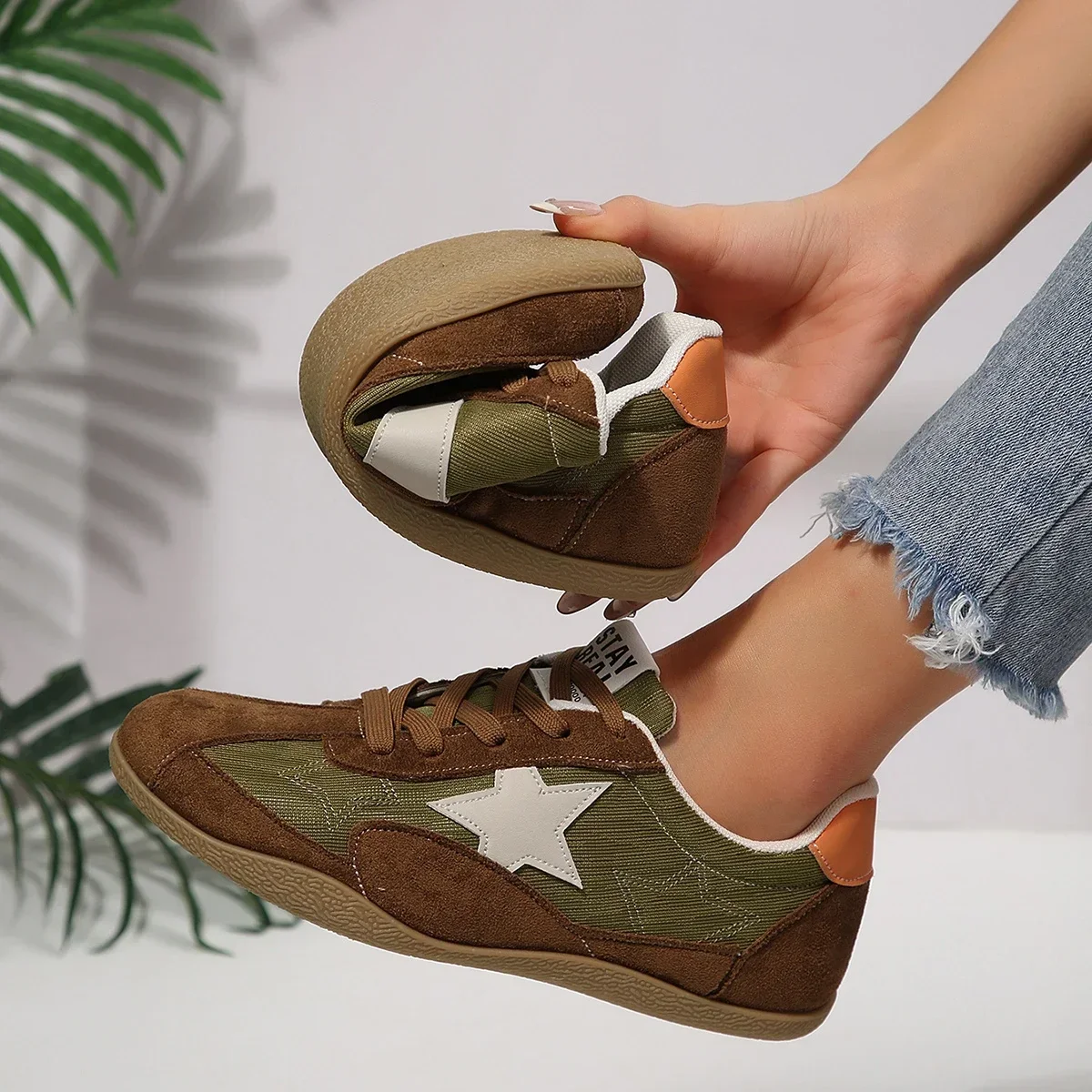 Neue Damen-Sneaker aus Canvas mit Muster, Damen-Freizeitschuhe, Damen-Sneaker, flache Schnürschuhe, Zapatillas Mujer – Detail 9