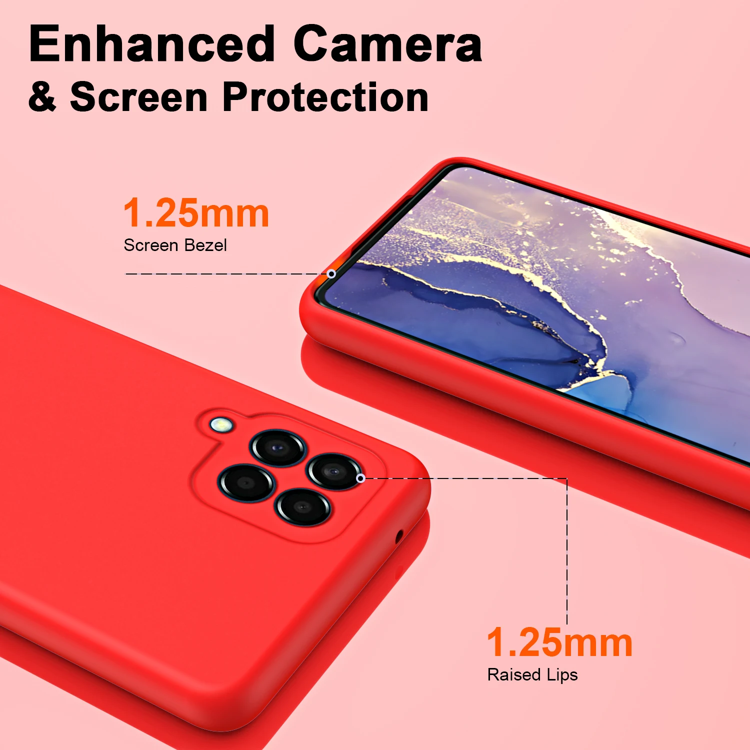 Luxus Original Telefon Fall für Samsung A12 M12 F12 Flüssigkeit Silikon Fundas Für Galaxy A12 4G 5G Kamera Schutzhülle fall – Detail 2