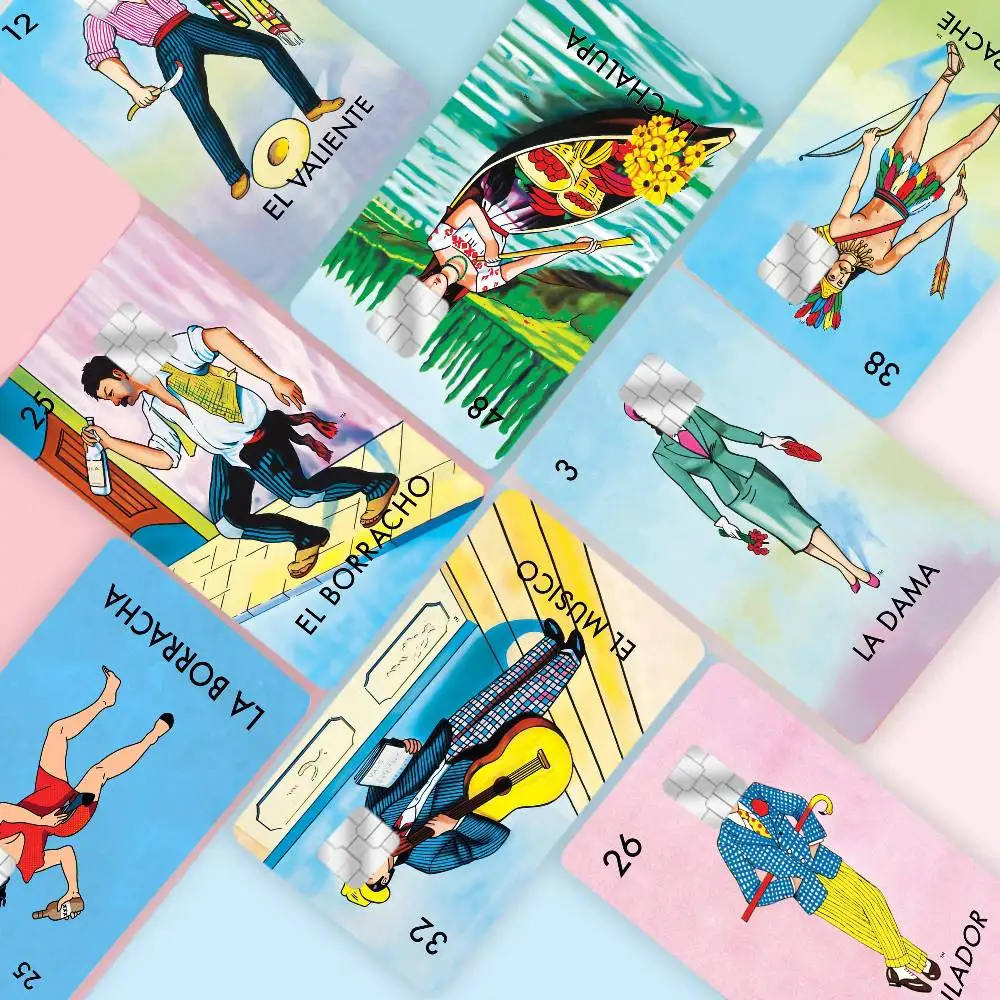 

Cartoon Mexican Lottery Tarot Card 100% Hot Sale Amine Credit Debit Bank Card Bus Card Film Skin Sticker