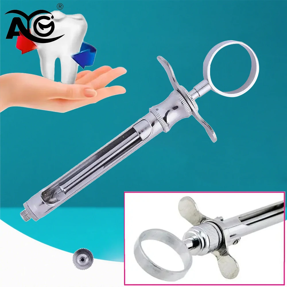 

AG Stainless Steel Dental Aspirating Syringe Dentist Injector Surgical Instrument Tool Dental Supplies