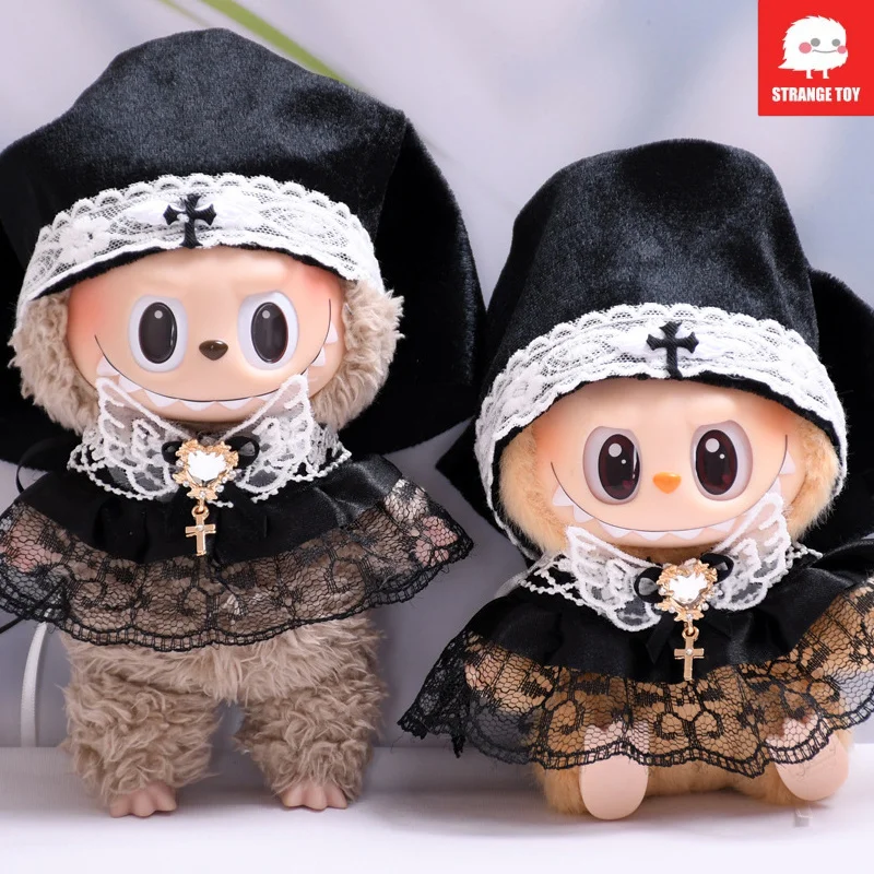 

Комплект одежды для куклы Labubu, готическое платье для маленькой девочки со съемными аксессуарами для поколений 1, 2, комплект одежды для куклы Labubu