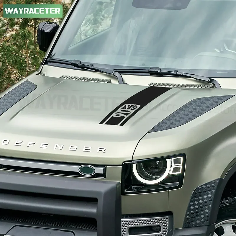Engine Cover Bonnet Hood Stripes Sticker For L663 2020+ 90 110 130 2023 2024 Union Jack Decal Accessories