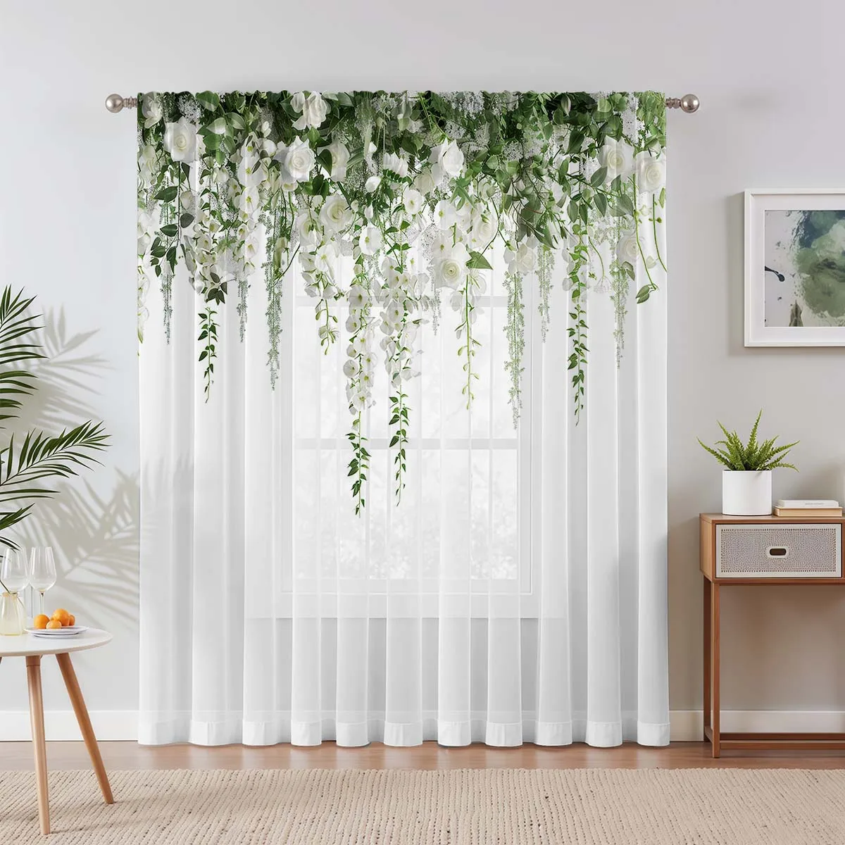 Natuurlijk romantisch stijl eendelig bloemengordijn Fris elegant decoratief element van zachte romantische sfeer