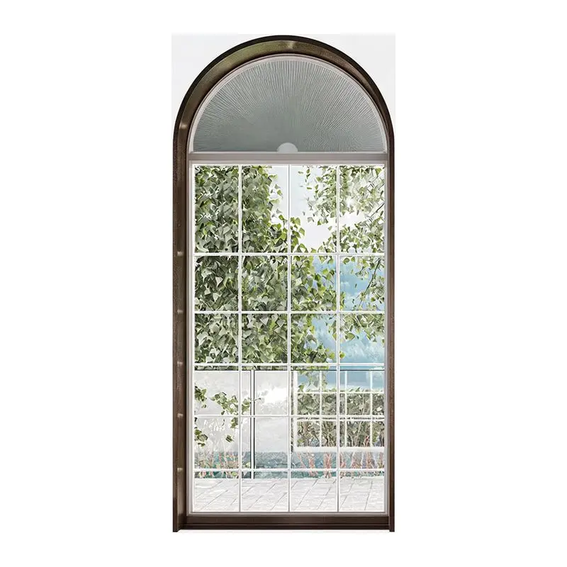 No-Punch Circular Arc Window Honeycomb Curtain, Semi-Circular Simple Honeycomb Curtain, Blackout Heat-Insulation Pleated Curtain