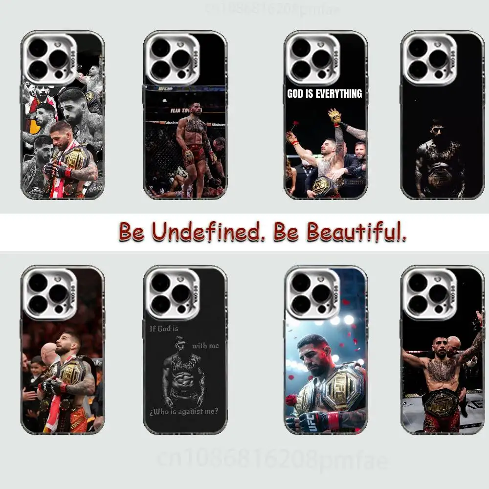 

I-Ilia Champion T-Topuria Hard Phone Case for IPhone 17 16 15 14 13 12 11 Pro Max Plus16E X XR XS Max shockproof Full Cover