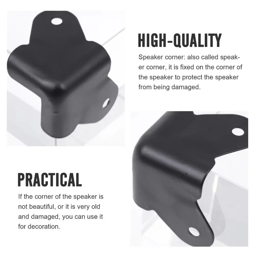 Useful Black Speaker Corner Protectors Iron Corner Covers Unisex Safety Bumper Speaker Accessories