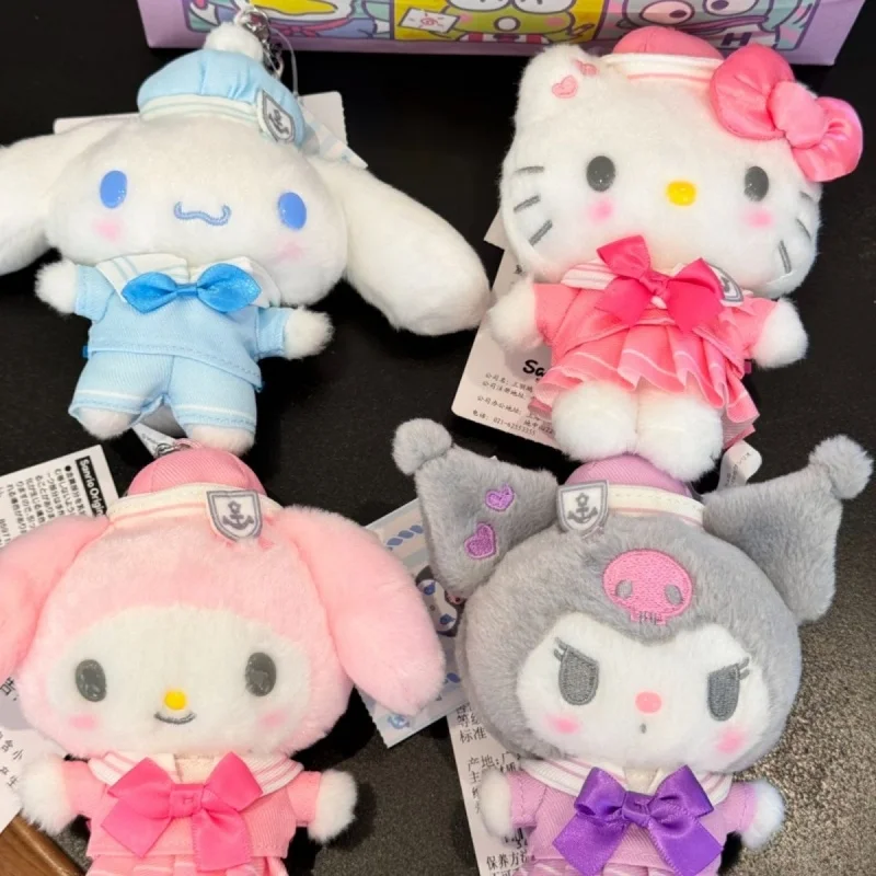 Sanrio Hello Kitty Kuromi My Melody Navy Sailor Uniform Series Pluszowa Zabawka Brelok do Kluczy Ozdoba do Torebki Prezent na Halloween
