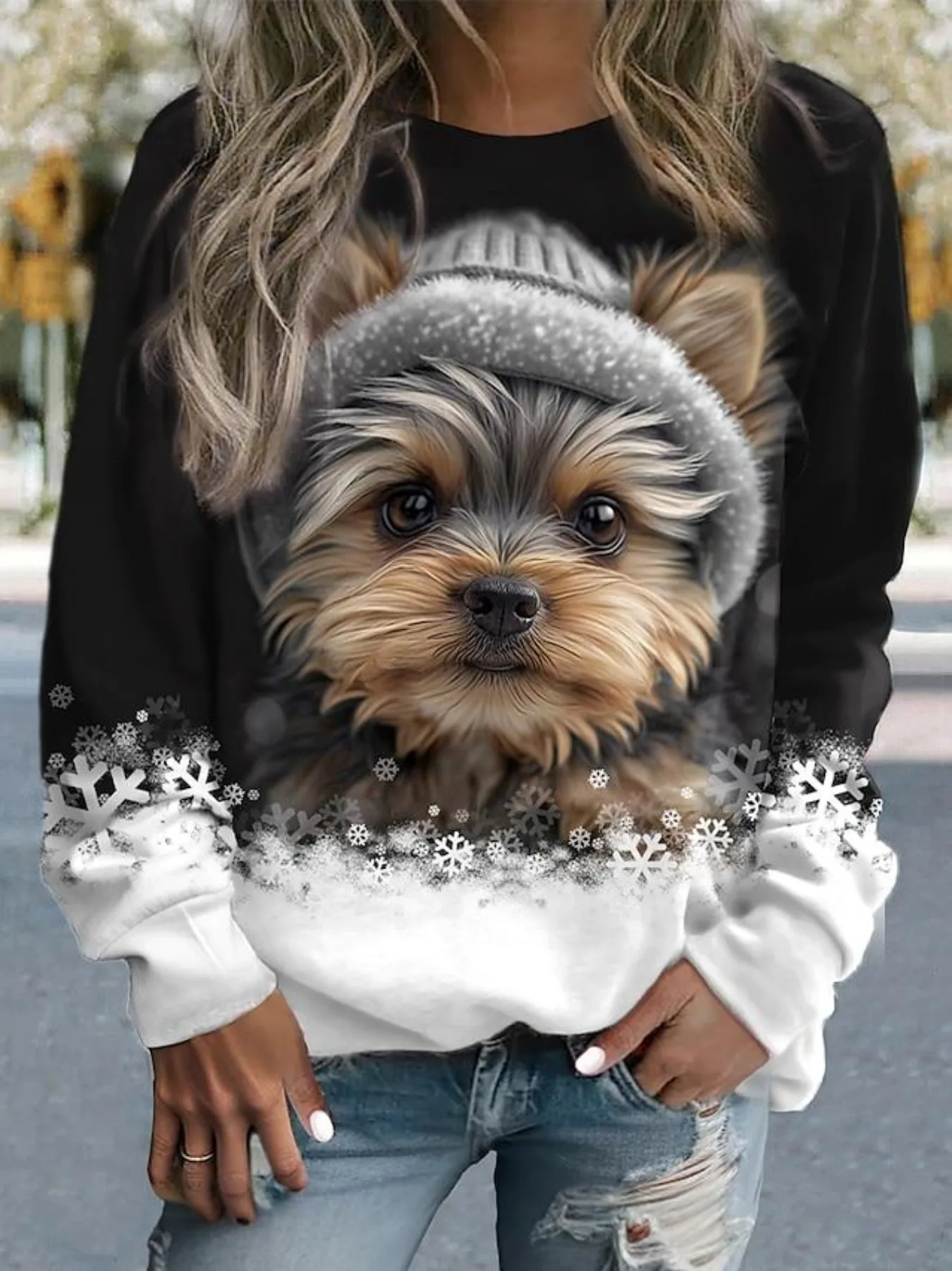 Women\'s Sweatshirt Animal Dog Graphics 3D Print Sweatshirt for Women Casual Long Sleeve O-Neck Pullover Women\'s Clothing