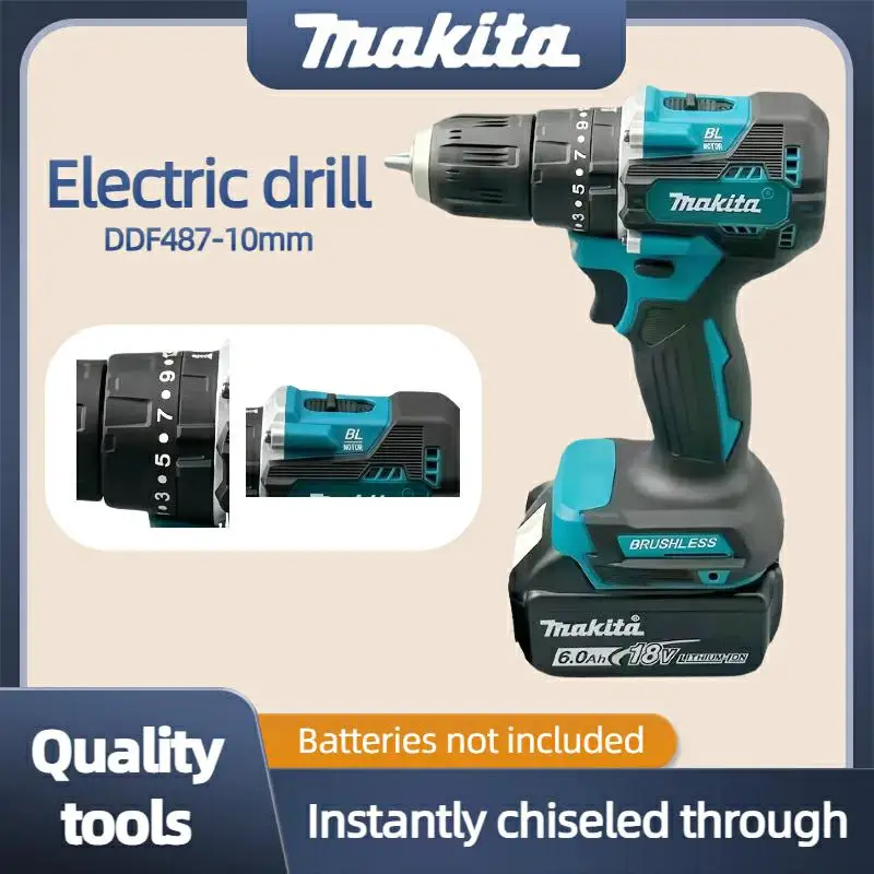 

Makita DDF487 10mm Brushless 18V lithium electric rechargeable impact drill large torque screwdriver