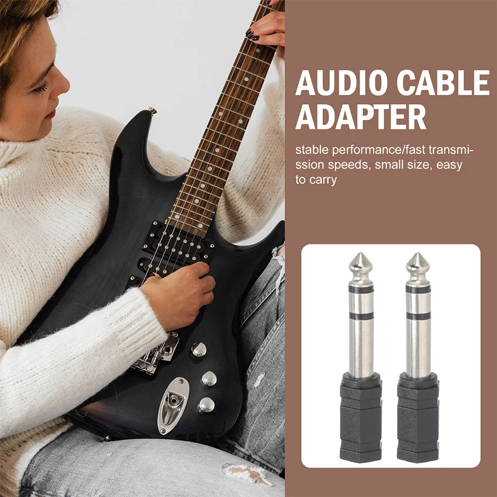 

2Pcs Stereo Audio Adapter 6.35mm to 3.5mm Jack Converter for Headphones Microphone Guitar Equipment Connection