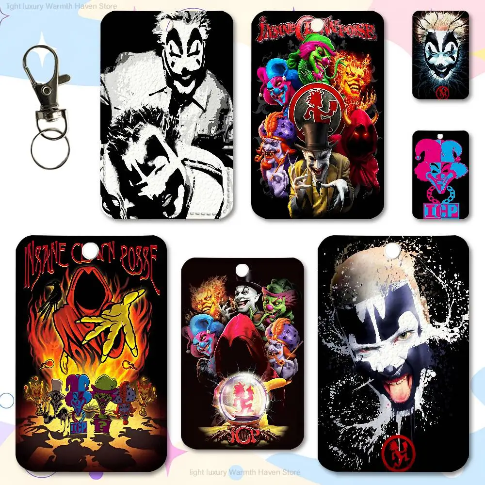 

Hip Hop I-Insane Clown Posse ICP Cute Cartoon Card Keychain Anime Fashion Pendant Bag ID Door Card Case Bus Card