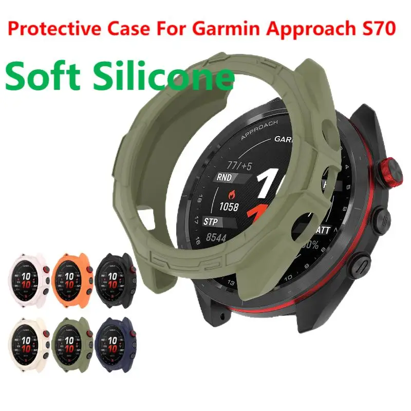 TPU Protective Case Cover For Garmin Approach S70 42MM 47MM Smart Watch Soft Silicone Strap Bumper Protector Shell Accessoies