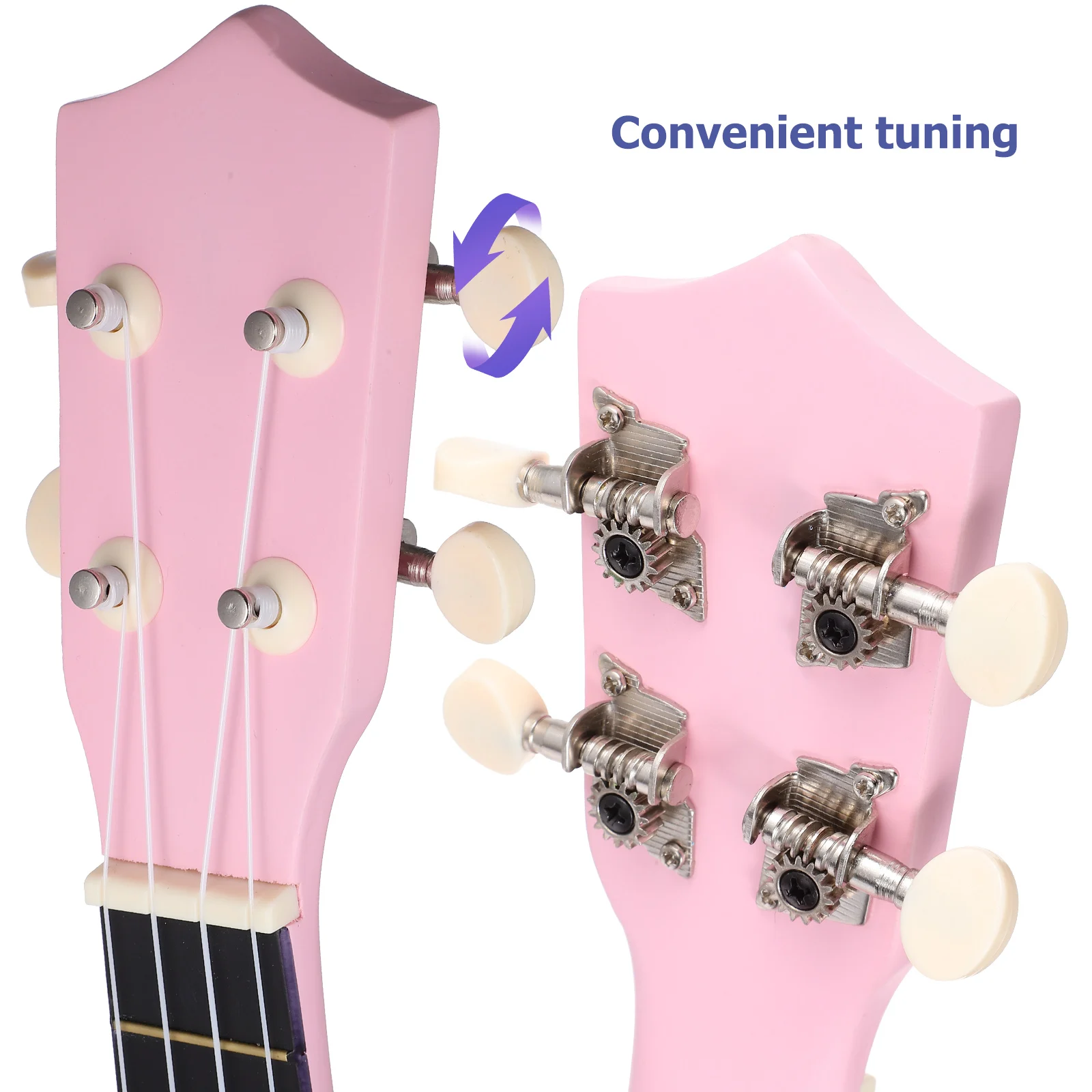

21 Inch Ukulele Set for Kids Adults Beginners Pink Soprano Electric Hawaiian Instrument Small Ukulele Storage Bag Spare String