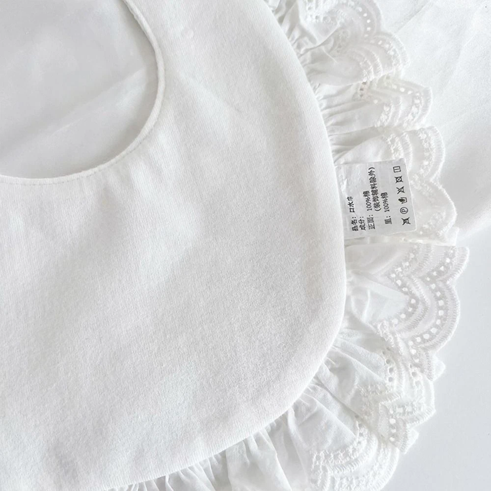 Babadores de algodão para bebês em forma de u, babadores à prova d'água para alimentação de bebês, babadores florais de renda, toalha de saliva, panos, acessórios de pescoço
